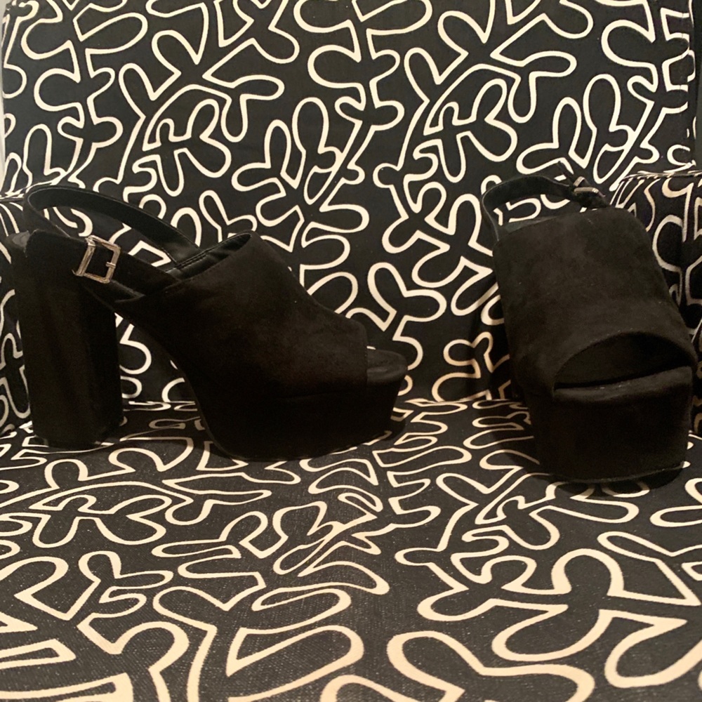Suede Open Toe Platforms